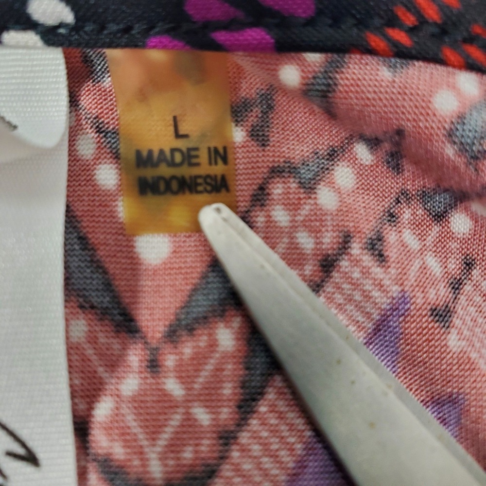 NY Collection Women Geo Print‎ Tunic Top Blouse Shirt Long Sleeve Size L - Picture 5 of 10